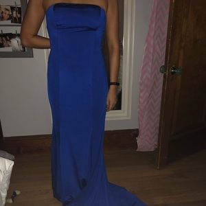 Royal Blue Strapless Prom Dress